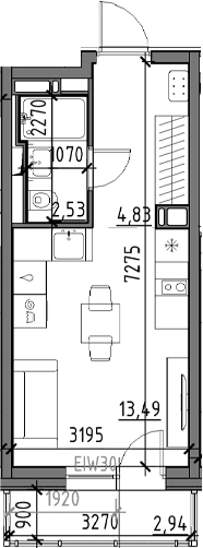Планировка: Студия 20,9 м² в ЖК «Догма Юкки»