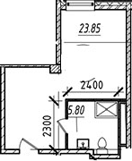 Планировка: Студия 35,2 м² в ЖК «Апарт-отель Well»