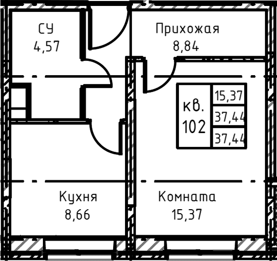 1-комнатная квартира