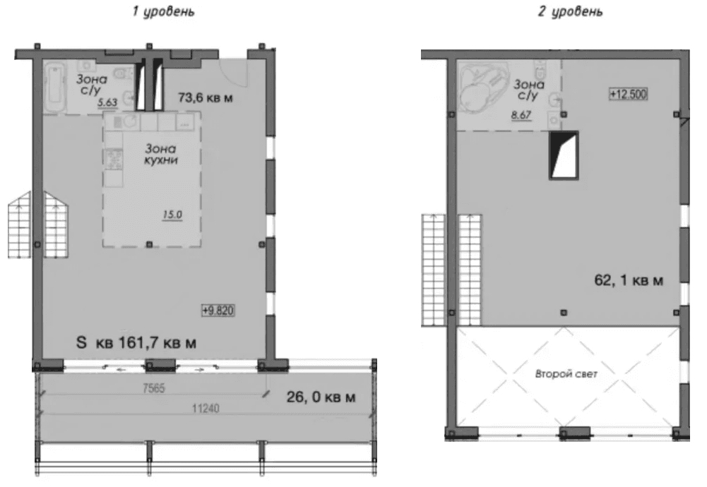 Планировка: Квартира 161,7 м² в ЖК «Лофт-апартаменты Fabrik»