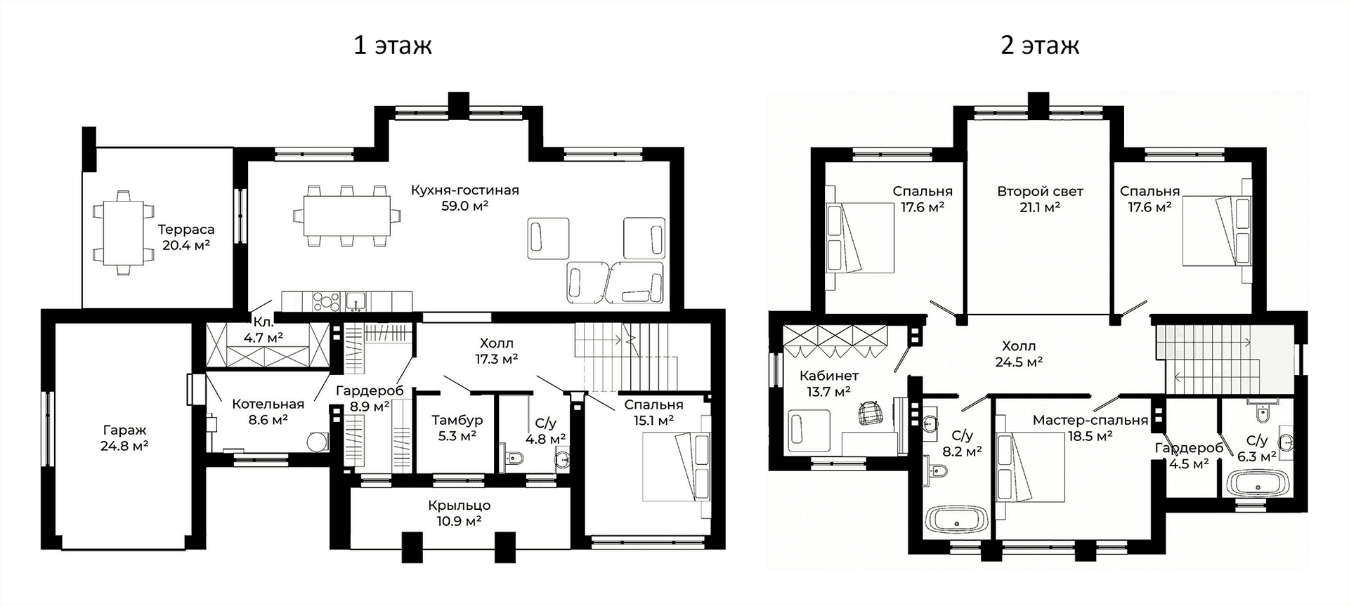 Планировка: Коттедж 284,6 м² в ЖК «Коттеджный поселок Юрьево берег»