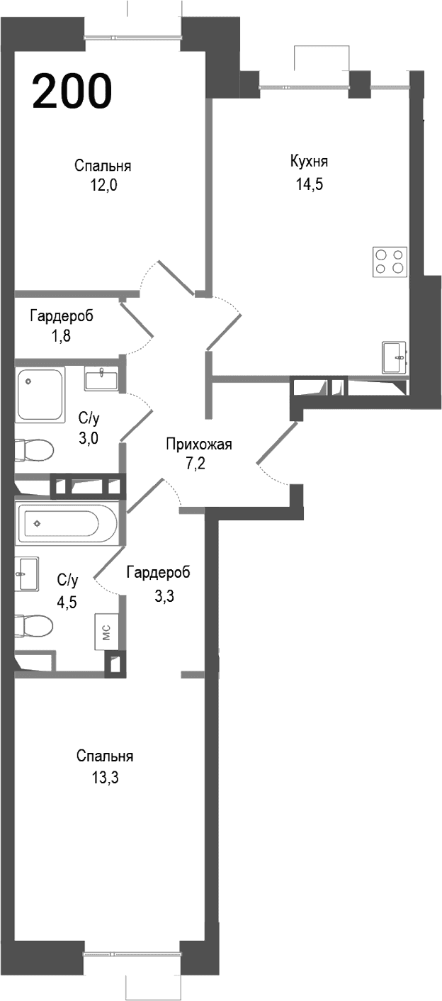 2-комнатная квартира