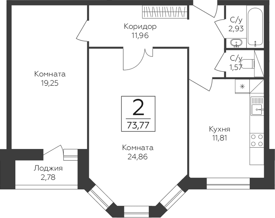 2-комнатная квартира