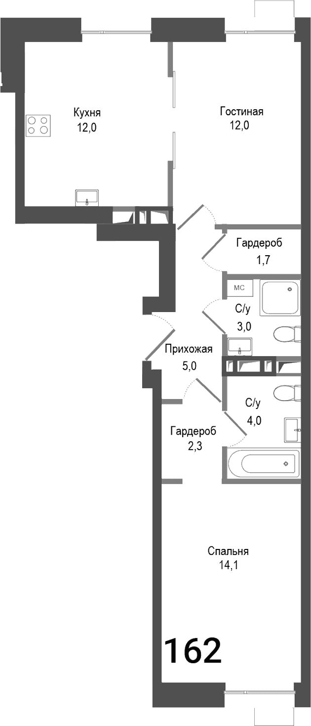 2-комнатная квартира