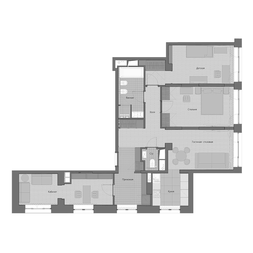 4-комнатная квартира