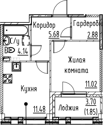1-комнатная квартира