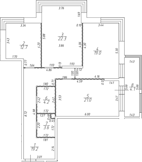 Планировка: Квартира евро-4 99,4 м² в ЖК «Солнечный Парк»