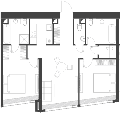 Планировка: Квартира 80,7 м² в ЖК «Дом Дау»