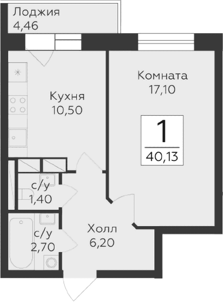 1-комнатная квартира