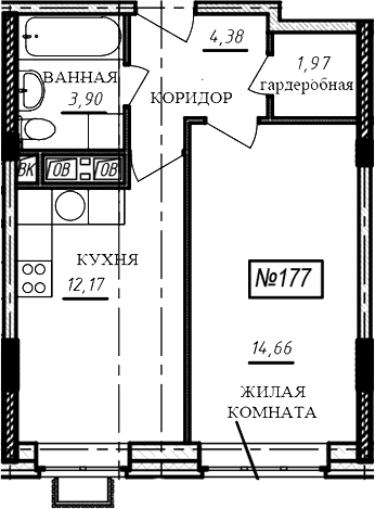 1-комнатная квартира