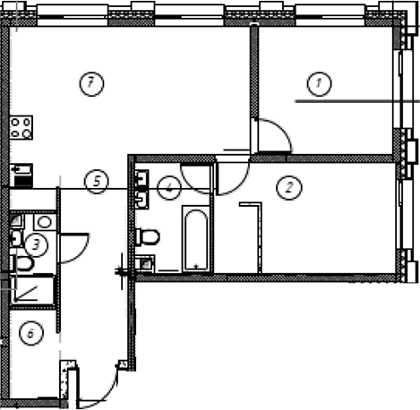 Планировка: Квартира 67,9 м² в ЖК «Ориент Экспресс»