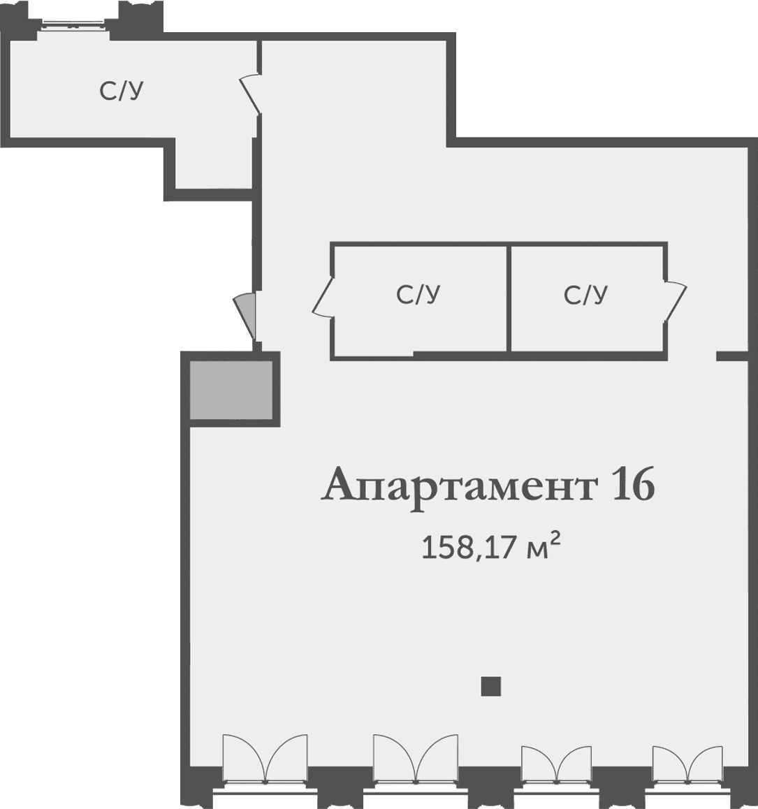 Планировка: Квартира 158,2 м² в ЖК «Аструм»