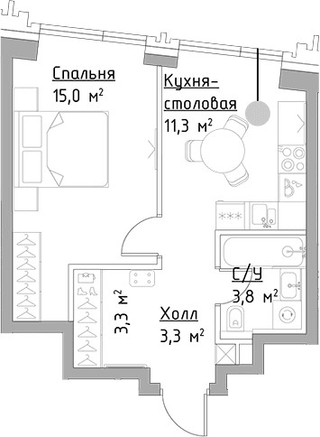 1-комнатная квартира