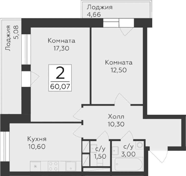 2-комнатная квартира