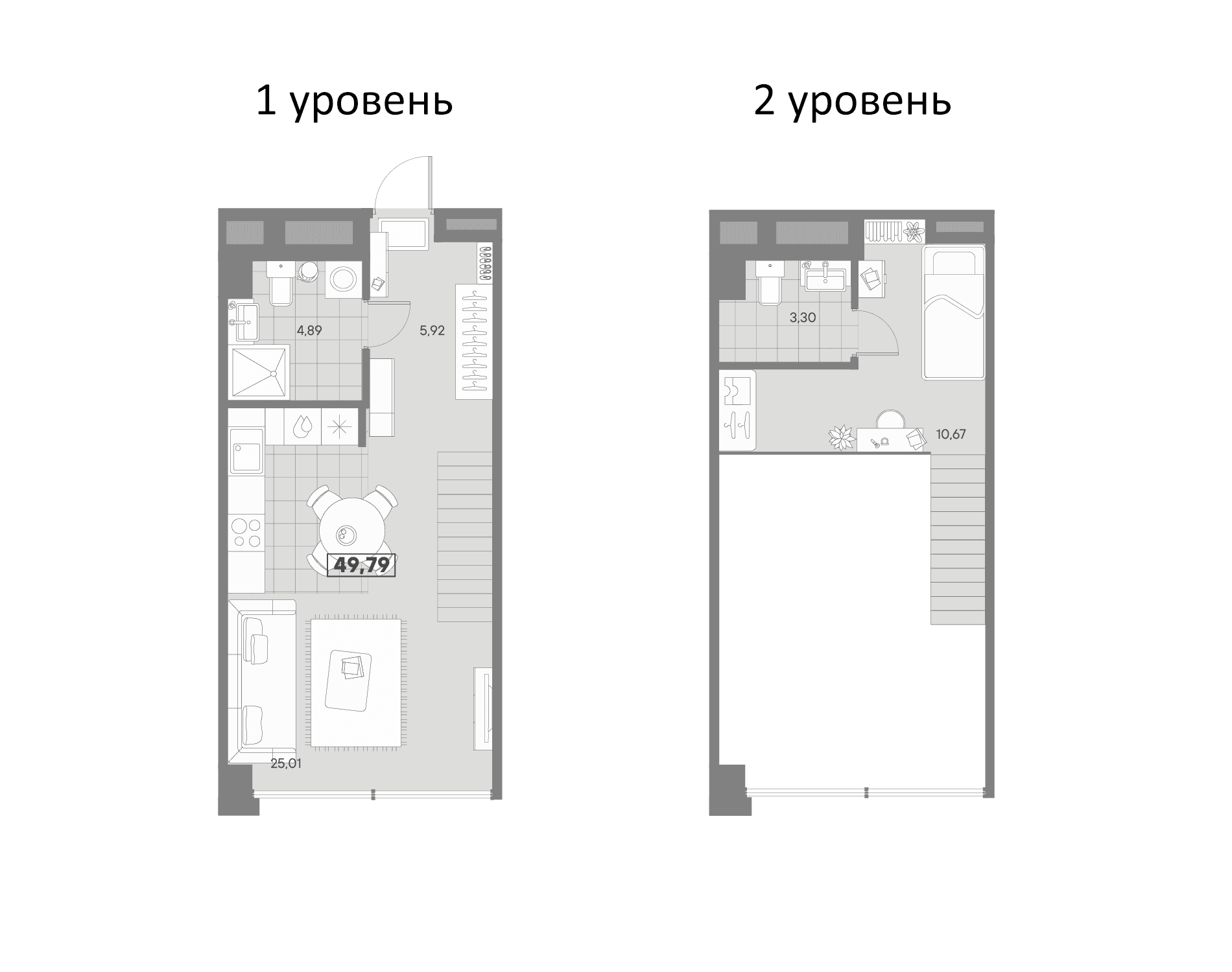 Планировка: Евродвушка 49,8 м² в ЖК «АВАНТ»
