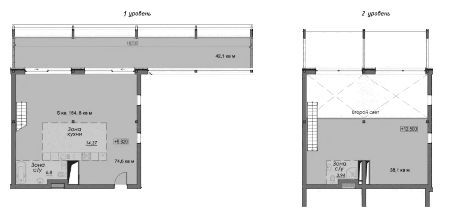 Планировка: Квартира 154,8 м² в ЖК «Лофт-апартаменты Fabrik»