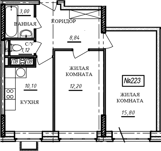 2-комнатная квартира