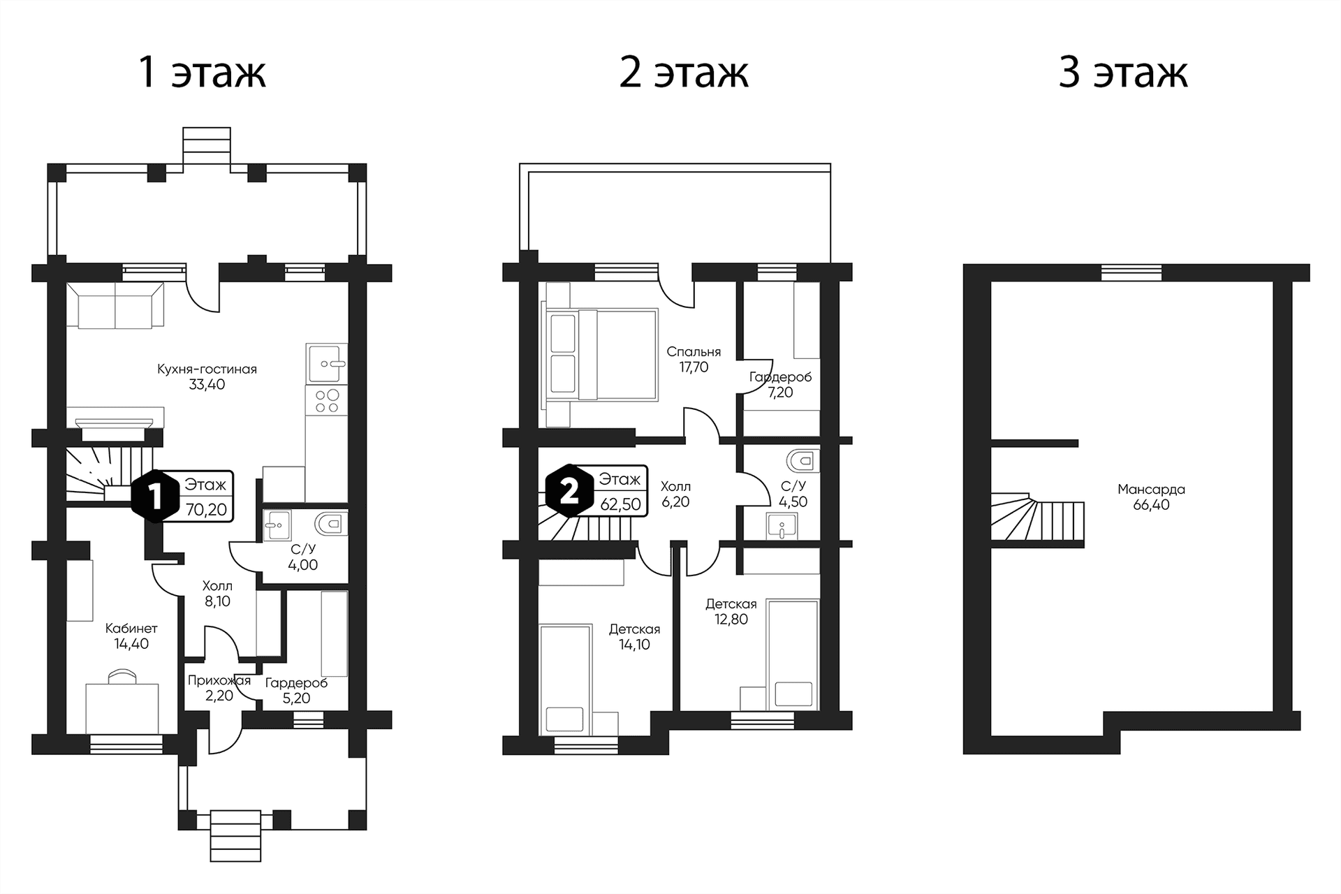 Планировка: Таунхаус 264,3 м² в ЖК «Мечта квартал Тюльпанов»