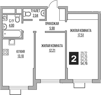 2-комнатная квартира