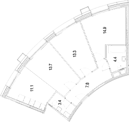 3-комнатная квартира