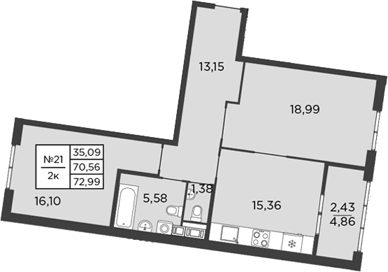 2-комнатная квартира