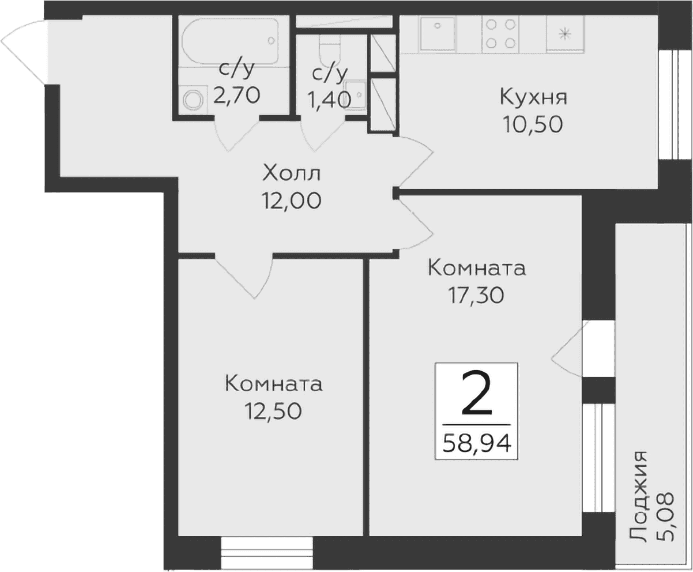 2-комнатная квартира