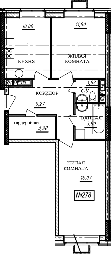 2-комнатная квартира