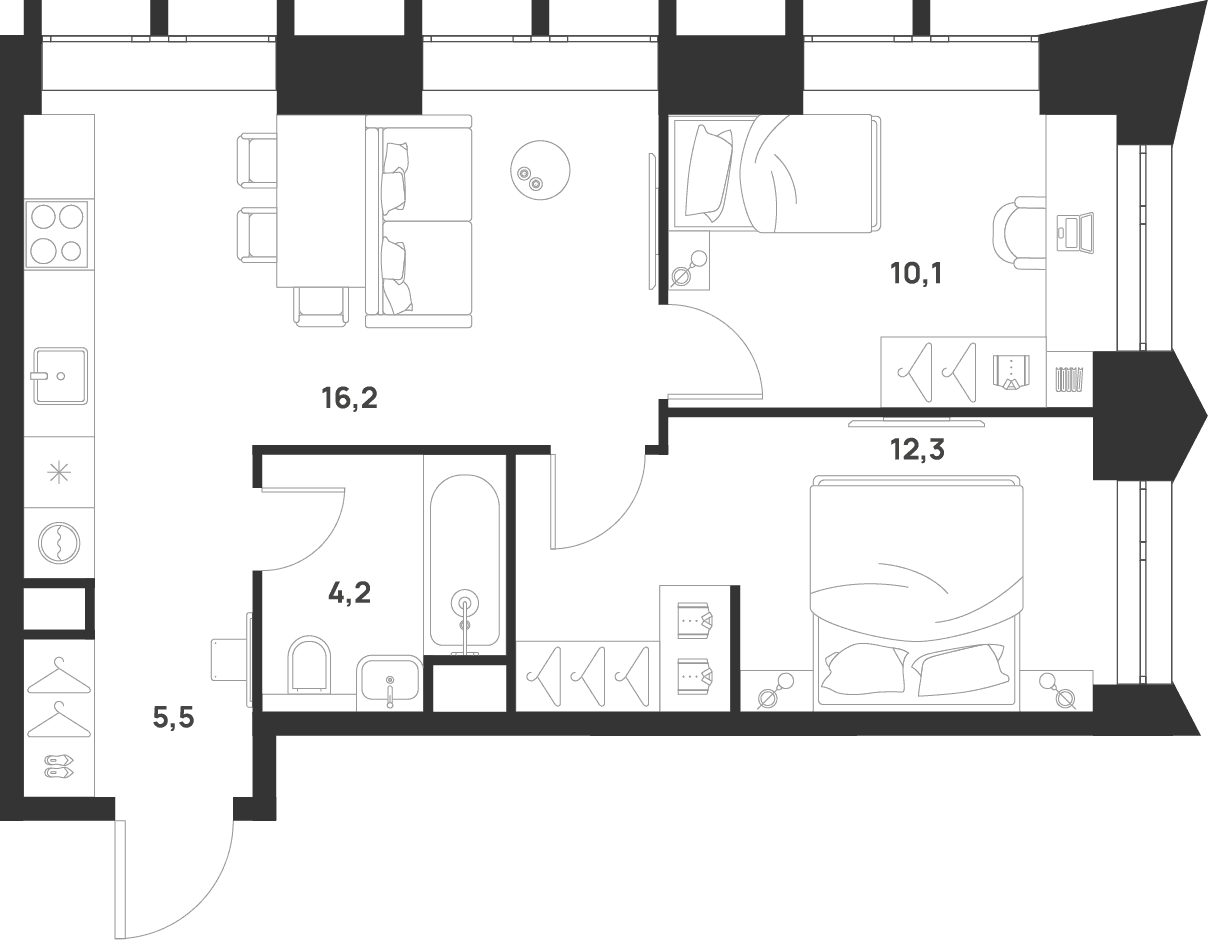 2-комнатная квартира