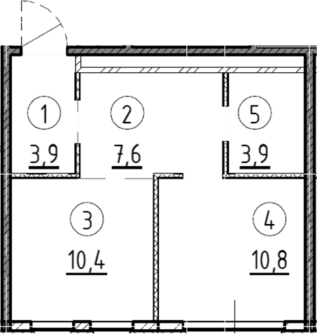 Планировка: 1-комнатная квартира 36,6 м² в ЖК «Дом А»