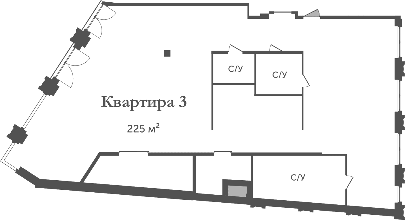 Планировка: Квартира 225 м² в ЖК «Аструм»
