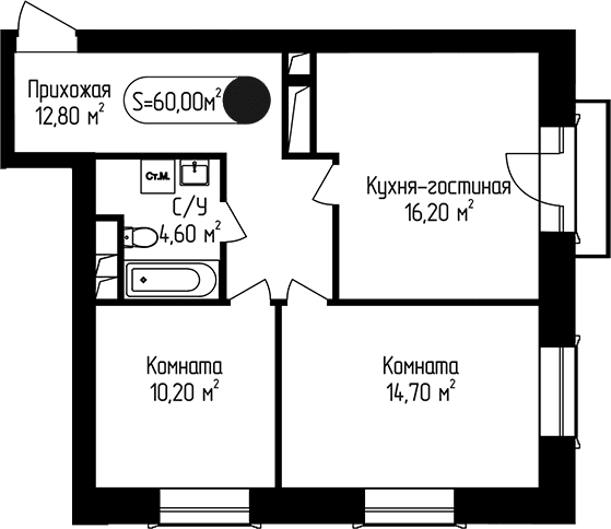 2-комнатная квартира