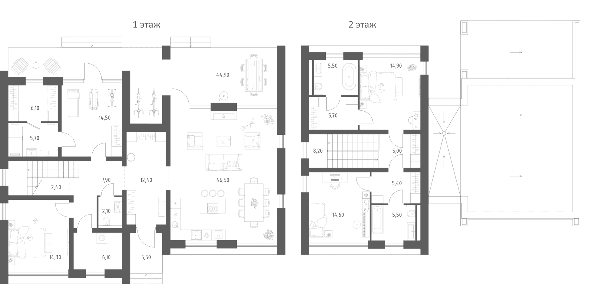 Планировка: Коттедж 203,1 м² в ЖК «Коттеджный поселок ПОРТ ЭММ»