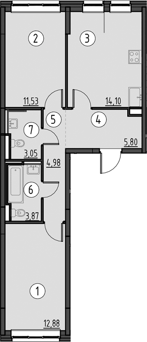2-комнатная квартира