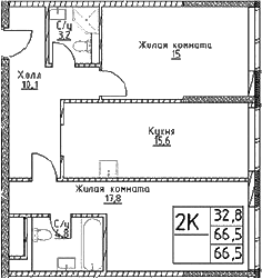 2-комнатная квартира