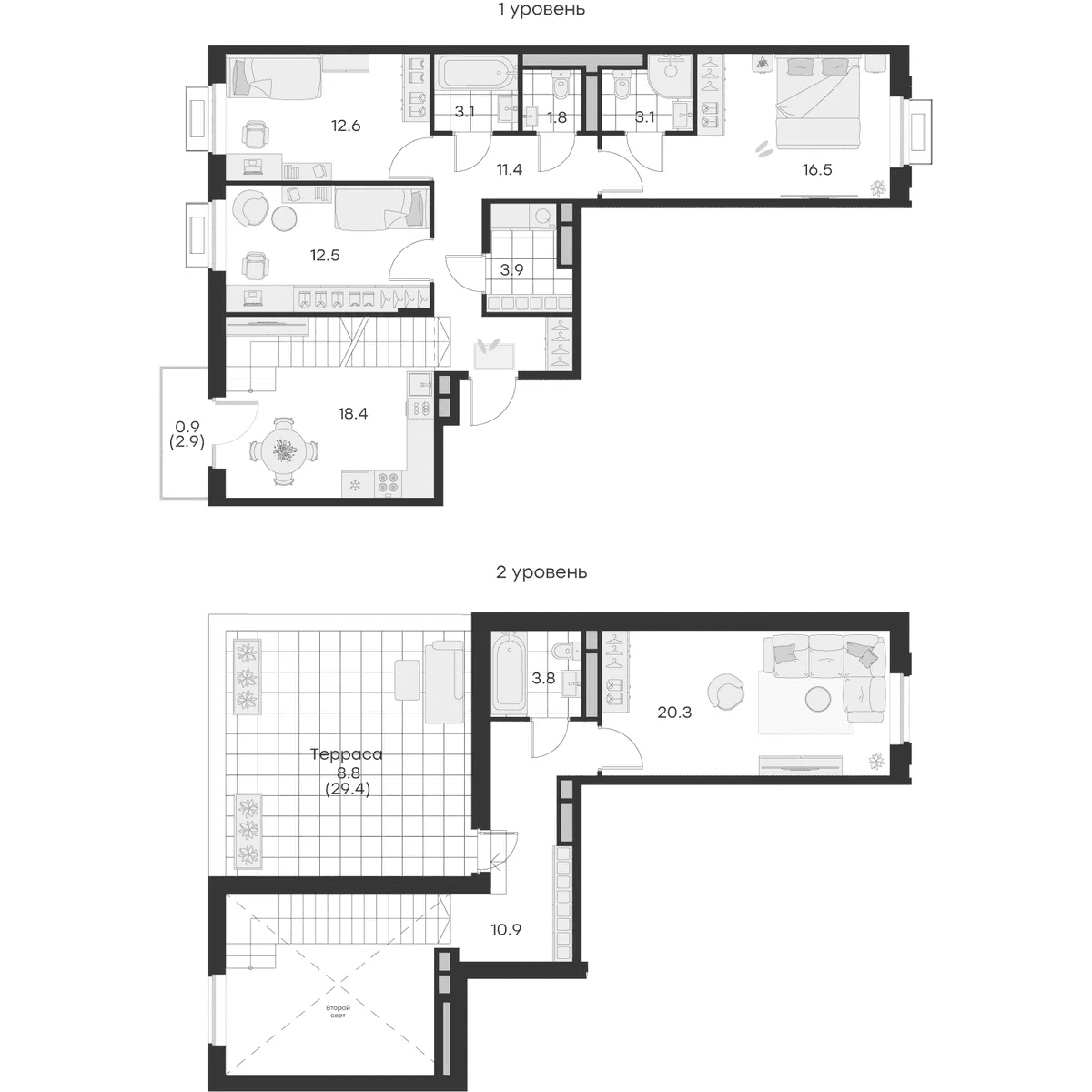 4-комнатная квартира