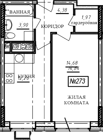 1-комнатная квартира