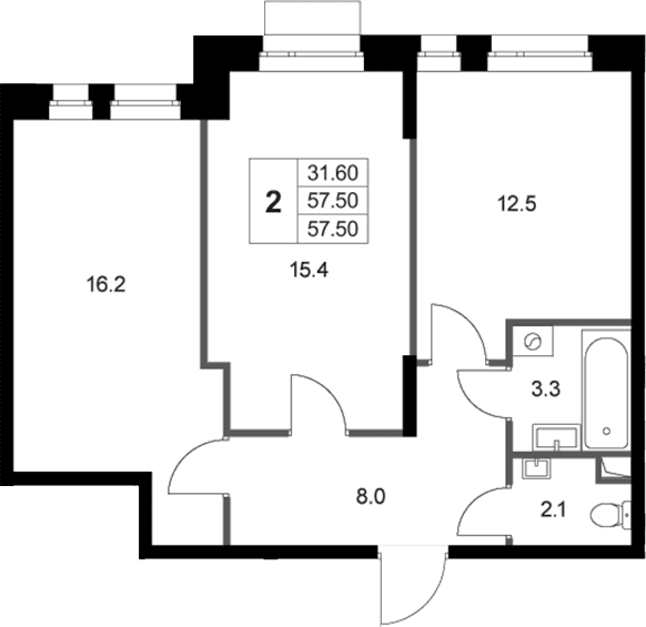 2-комнатная квартира