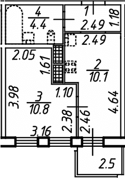Планировка: 1-комнатная квартира 28,2 м² в ЖК «Аэросити Клаб»