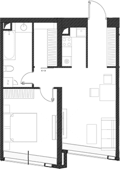 Планировка: Квартира 53,1 м² в ЖК «Дом Дау»