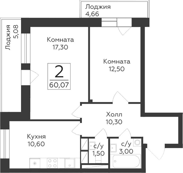2-комнатная квартира