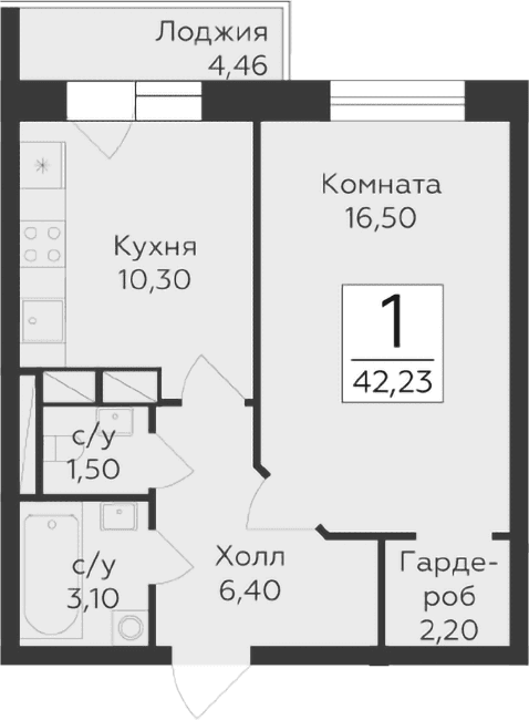 1-комнатная квартира