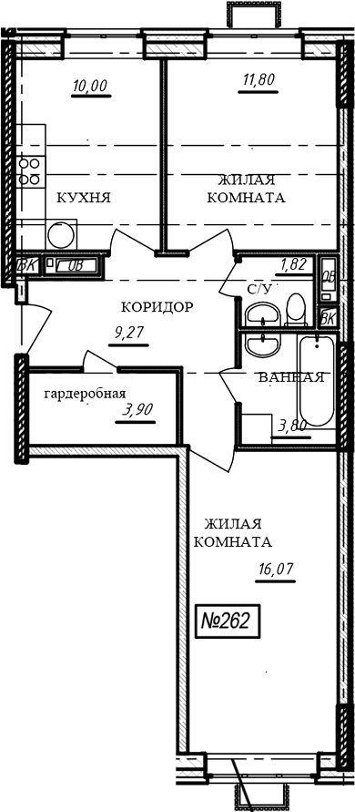 2-комнатная квартира