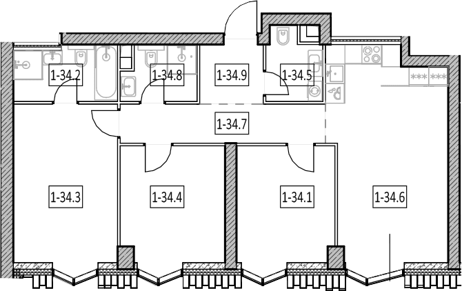 Планировка: Квартира евро-4 86,3 м² в ЖК «Айс Тауэрс»