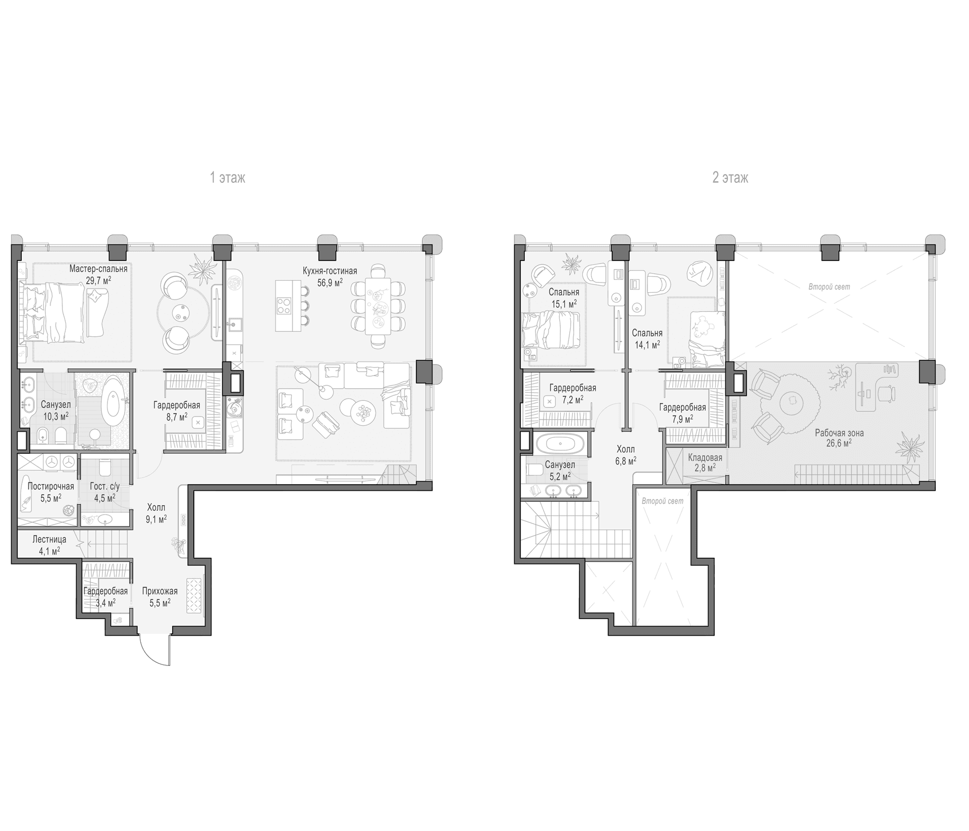 Планировка: Квартира евро-4 196,9 м² в ЖК «Дом Палашевский 11»