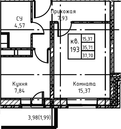 1-комнатная квартира