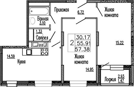 2-комнатная квартира