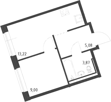 1-комнатная квартира