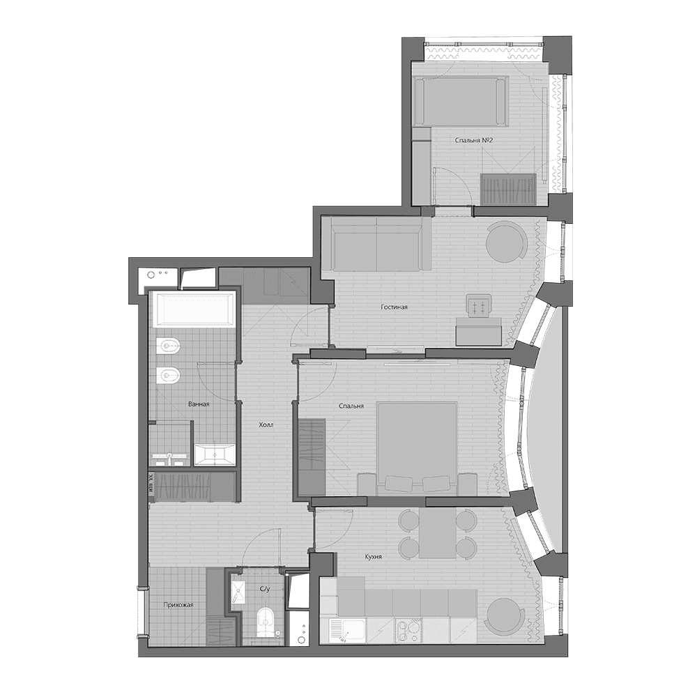 3-комнатная квартира
