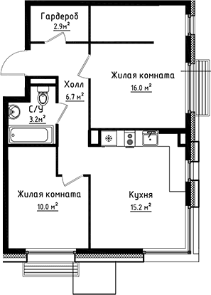 2-комнатная квартира