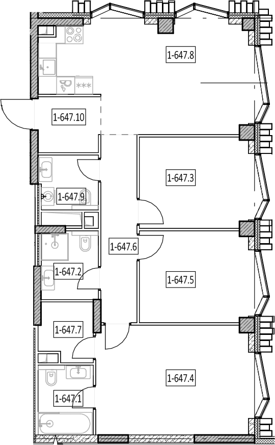 Планировка: Квартира евро-4 93,8 м² в ЖК «Айс Тауэрс»